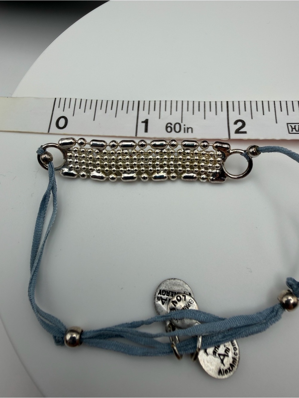 Alex and Ani Blue Crystal and Silver tone Accent Bracelet - Picture 7 of 7